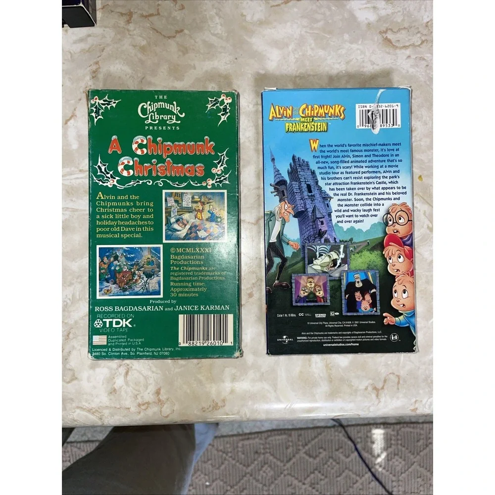 Alvin Chipmunks VHS lot Frankenstein Hair-Raising School's Out Christmas Batmunk